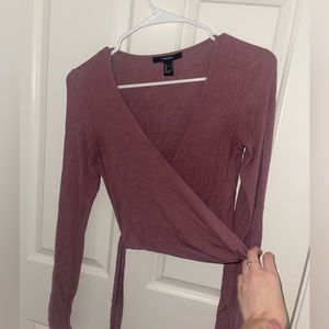Mauve crossover shirt